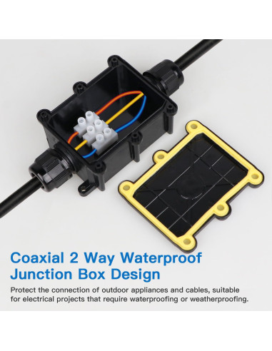 Caja de Conexiones Exterior Impermeable IP68 Helunsi - Negra