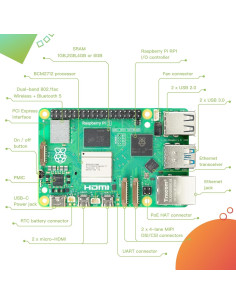 Kit Raspberry Pi 5 iRasptek 4GB con Caja y Enfriador Activo 2