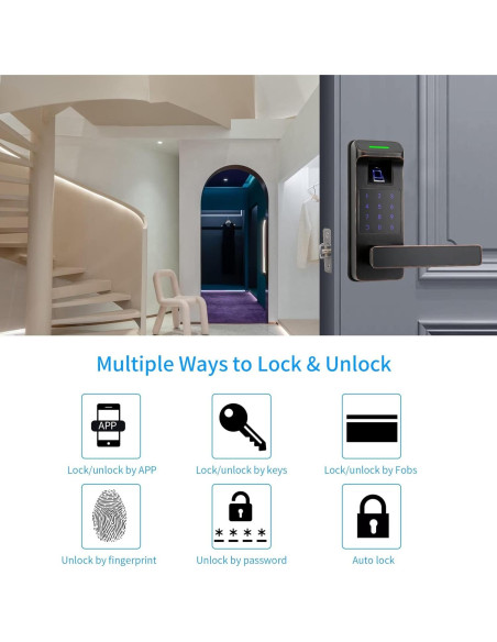 Cerradura Biométrica Harfo A01 con Huella Dactilar y APP Cerradura Biométrica Harfo A01 con Huella Dactilar y APP