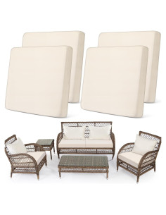 Set de 4 Fundas de Cojines Impermeables Newwiee Beige
