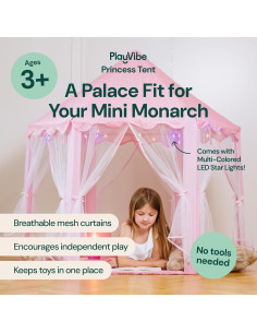Carpa de Princesa PLAYBEA 139.7x134.6 cm con Luces LED 2