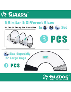 Collar de Cono Suave GLADOG para Perros y Gatos - 3 PCS 2