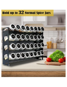 Organizador de especias Ardier 4 niveles con 32 tarros y 160 etiquetas 2