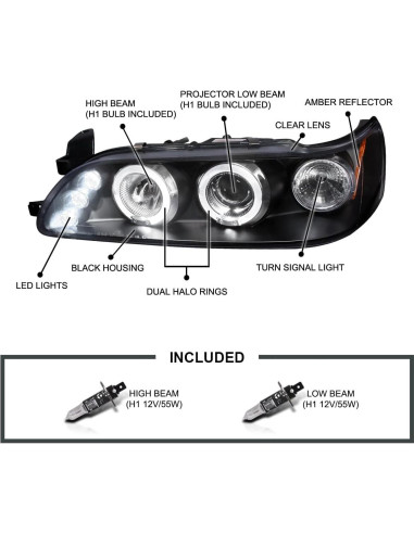 Faros Proyector LED Spec-D Tuning para Toyota Corolla 1993-1997
