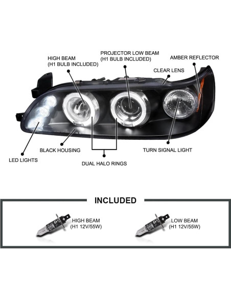 Faros Proyector LED Spec-D Tuning para Toyota Corolla 1993-1997
