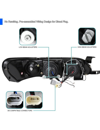 Faros Proyector LED Spec-D Tuning para Toyota Corolla 1993-1997