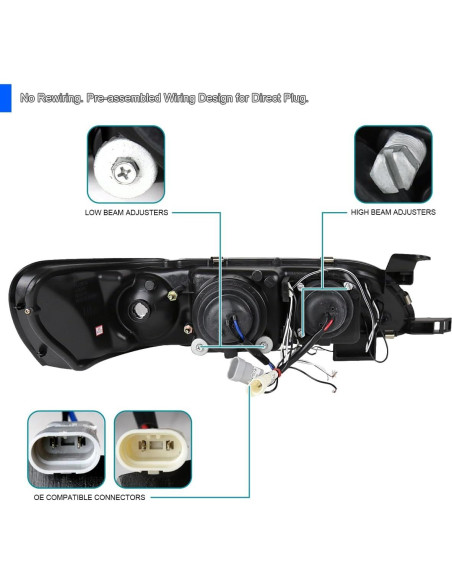 Faros Proyector LED Spec-D Tuning para Toyota Corolla 1993-1997