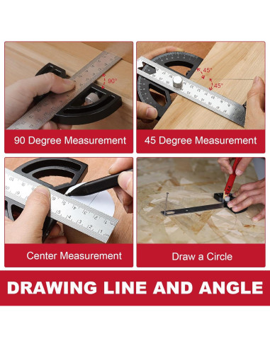 Transportador de Ángulo P.I.T. 203mm Ajustable para Carpinteros