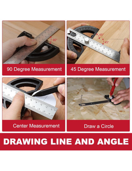 Transportador de Ángulo P.I.T. 203mm Ajustable para Carpinteros