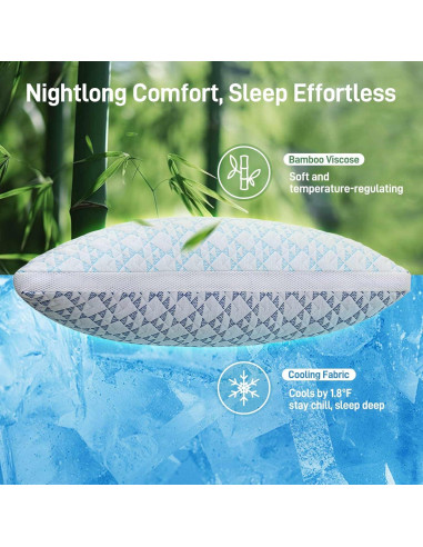 Almohada Ajustable Caelorin Queen Viscosa Bambú Hipoalergénica