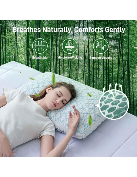 Almohada Ajustable Caelorin Queen Viscosa Bambú Hipoalergénica