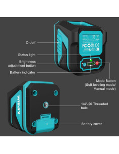 Nivel de láser verde Kiprim LV8 con autonivelación y brillo ajustable 2