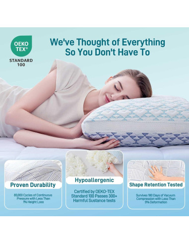 Almohada Ajustable Caelorin Queen Viscosa Bambú Hipoalergénica