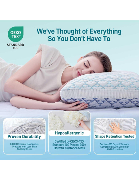 Almohada Ajustable Caelorin Queen Viscosa Bambú Hipoalergénica