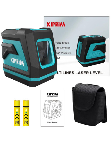 Nivel de láser verde Kiprim LV8 con autonivelación y brillo ajustable