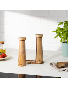 Juego de Molinillos de Sal y Pimienta Navaris - Madera de Acacia 2