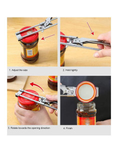 Abrebotellas Ajustable ProCover de Acero Inoxidable para Tarros 2