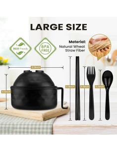 Juego de Tazones de Ramen ZENGABIA 33oz con Palillos y Cuchara 2