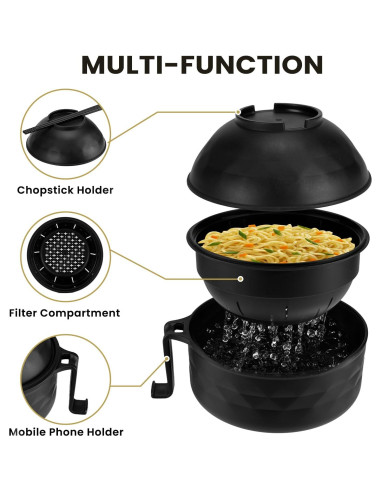 Juego de Tazones de Ramen ZENGABIA 33oz con Palillos y Cuchara