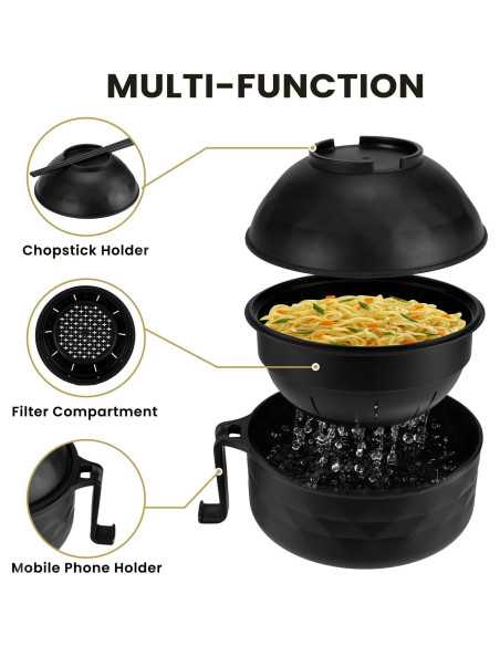 Juego de Tazones de Ramen ZENGABIA 33oz con Palillos y Cuchara