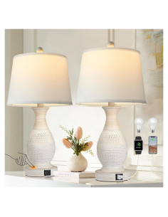 Conjunto de 2 lámparas de mesa PARTPHONER táctiles con USB