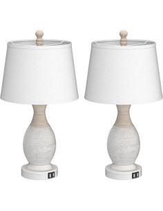 Conjunto de 2 lámparas de mesa PARTPHONER táctiles con USB 2