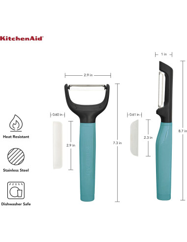 Set de 2 Peladores KitchenAid Euro y Y Acero Inoxidable Aqua
