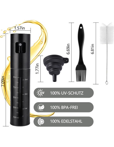 Rociador de Aceite Sapisecret 90ml Acero Inoxidable 304