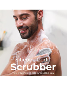 Exfoliador Corporal de Silicona MainBasics - Doble Cara Masaje Negro 2