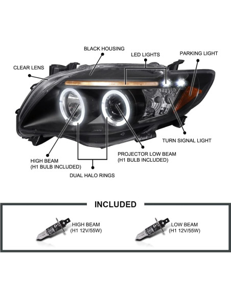 Faros Proyector LED Spec-D Tuning para Toyota Corolla 2009-2010
