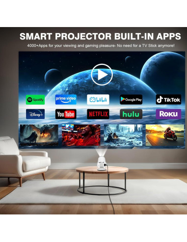 Proyector Mini WOOPKER HY300Pro 4K 1080P Portátil WiFi