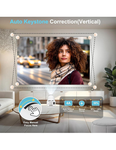 Proyector Mini WOOPKER HY300Pro 4K 1080P Portátil WiFi