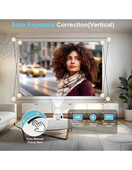 Proyector Mini WOOPKER HY300Pro 4K 1080P Portátil WiFi