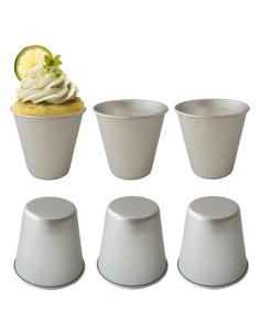 Juego de 6 moldes de aluminio Heluok para tartas y pudines