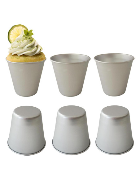 Juego de 6 moldes de aluminio Heluok para tartas y pudines