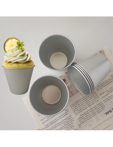 Juego de 6 moldes de aluminio Heluok para tartas y pudines