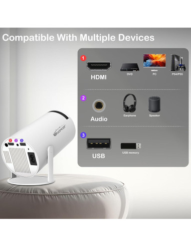 Proyector Mini WOOPKER HY300Pro 4K 1080P Portátil WiFi