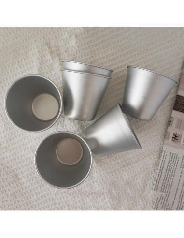 Juego de 6 moldes de aluminio Heluok para tartas y pudines