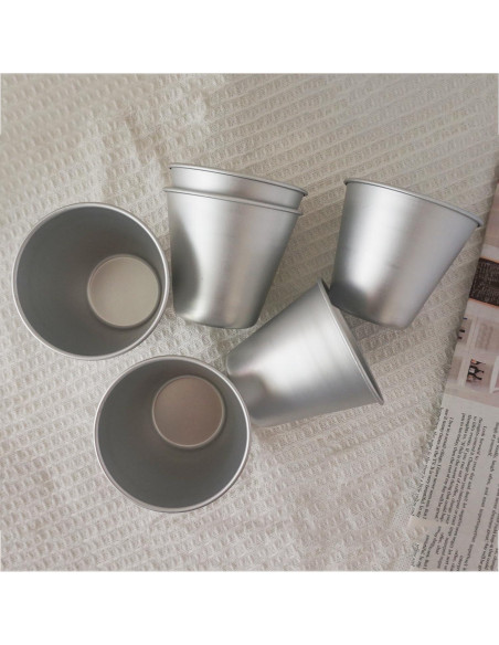 Juego de 6 moldes de aluminio Heluok para tartas y pudines