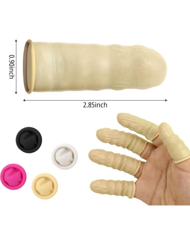 200 Protectores de Dedos de Láttex CREHODEC Medianos Negros