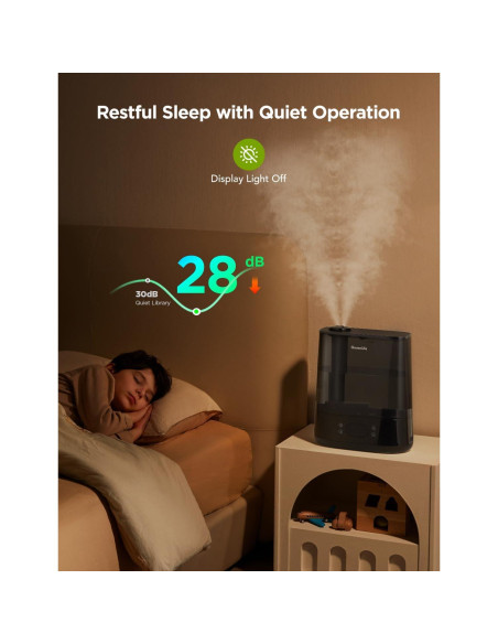 Humidificador Inteligente GoveeLife 6L Negro, Control WiFi, 60H