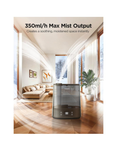 Humidificador Inteligente GoveeLife 6L Negro, Control WiFi, 60H