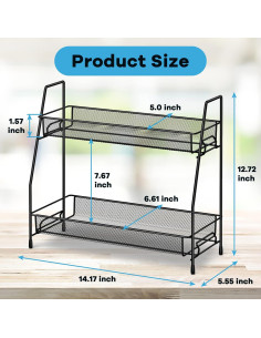 Organizador de Especias SPISPI Negro 2 Estantes 35.88x14.10x32.29 cm 2