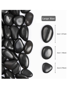 Rocas Naturales Pulidas Ausluru 2.27kg Negras para Jardín 2