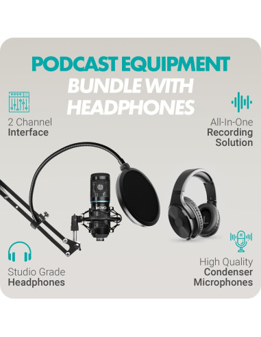 Kit de Podcast Movo PodKit2AH para 2 Micrófonos USB-C