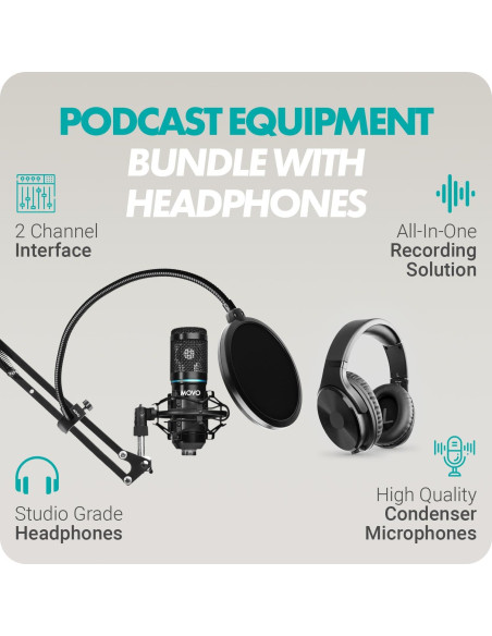 Kit de Podcast Movo PodKit2AH para 2 Micrófonos USB-C