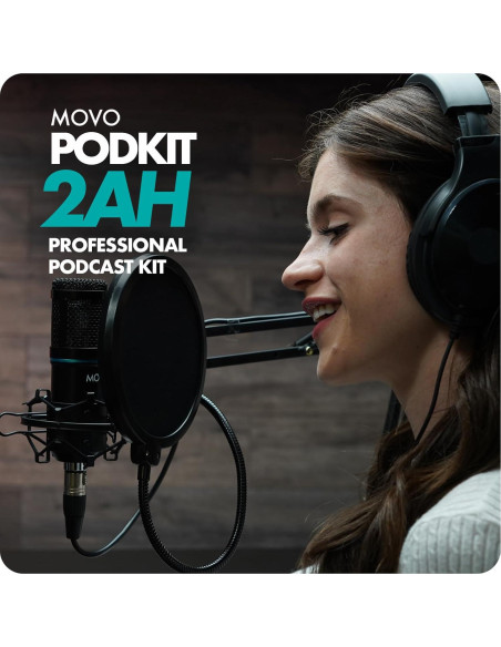 Kit de Podcast Movo PodKit2AH para 2 Micrófonos USB-C