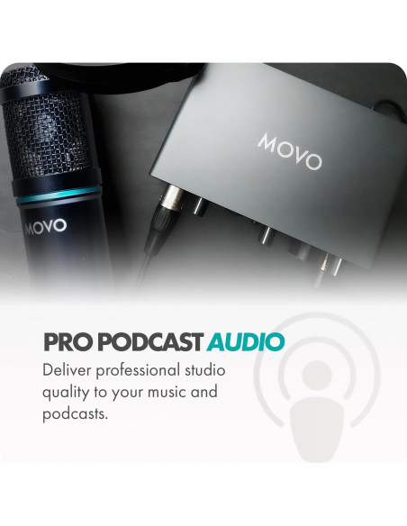 Kit de Podcast Movo PodKit2AH para 2 Micrófonos USB-C