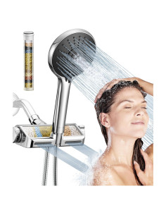 Cabezal de Ducha Filtrado HOPOPRO Doble con Manguera 200 cm