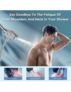 Cabezal de Ducha Filtrado HOPOPRO Doble con Manguera 200 cm 2